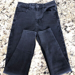 Size 24 X 25 American Eagle Jeans Womens Next Level Stretch Skinny Black